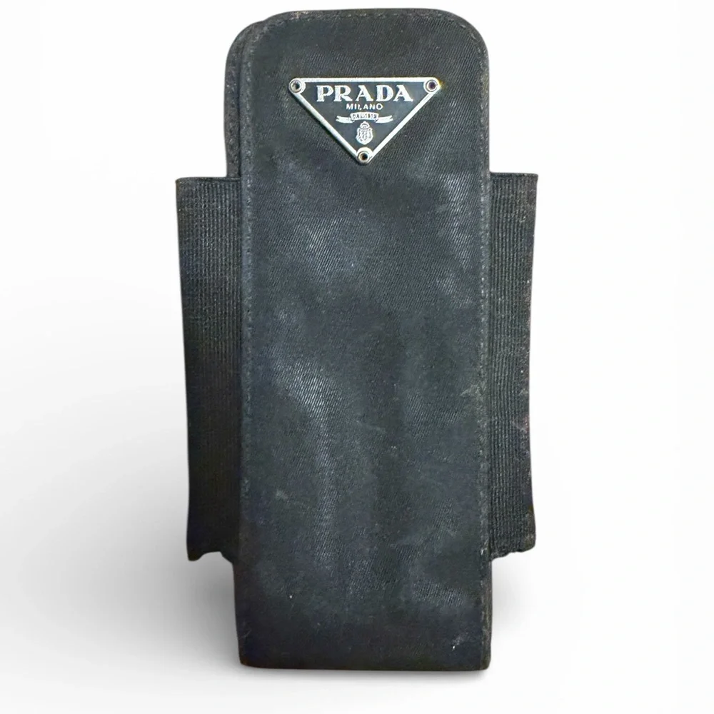 Vintage Prada Black Fabric Phone Holder (early 2000s)